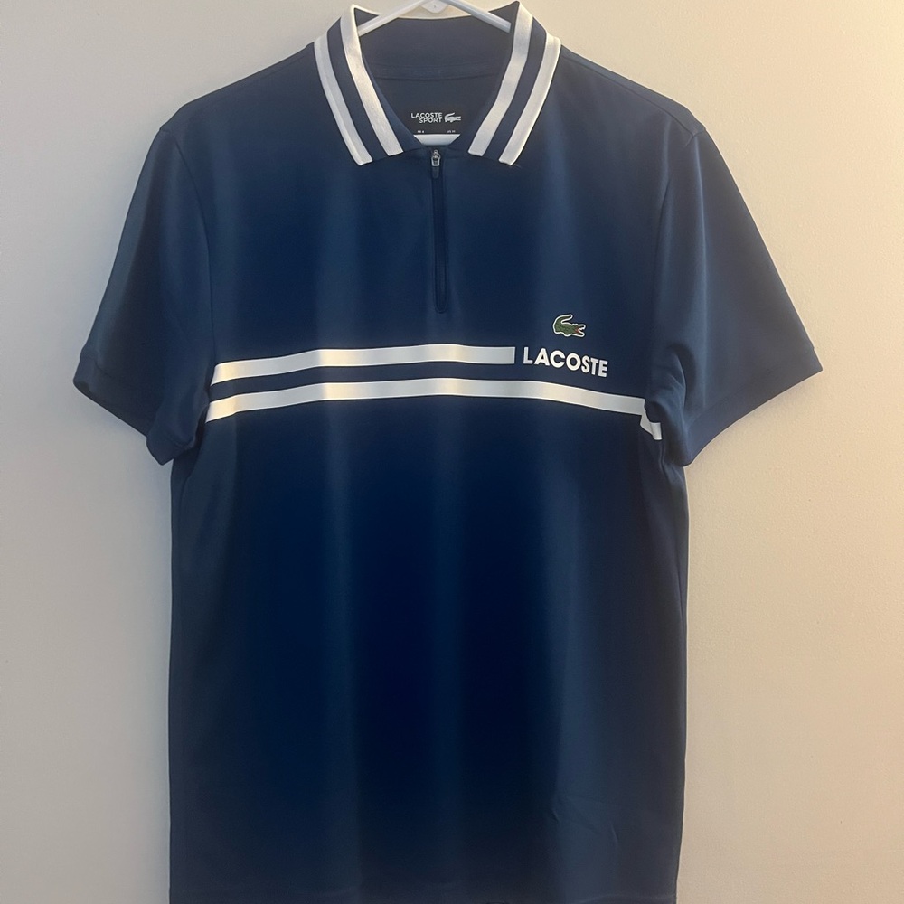 Lacoste Blue Polo Shirt Sporty Design men’s size M